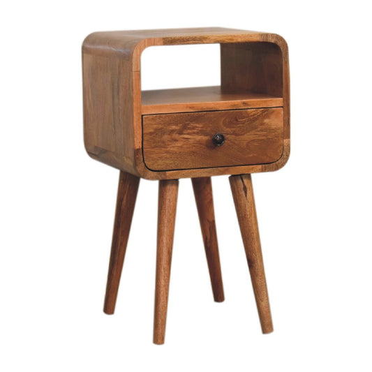 22" Oak Solid Wood Square One Drawer Nightstand HomeRoots