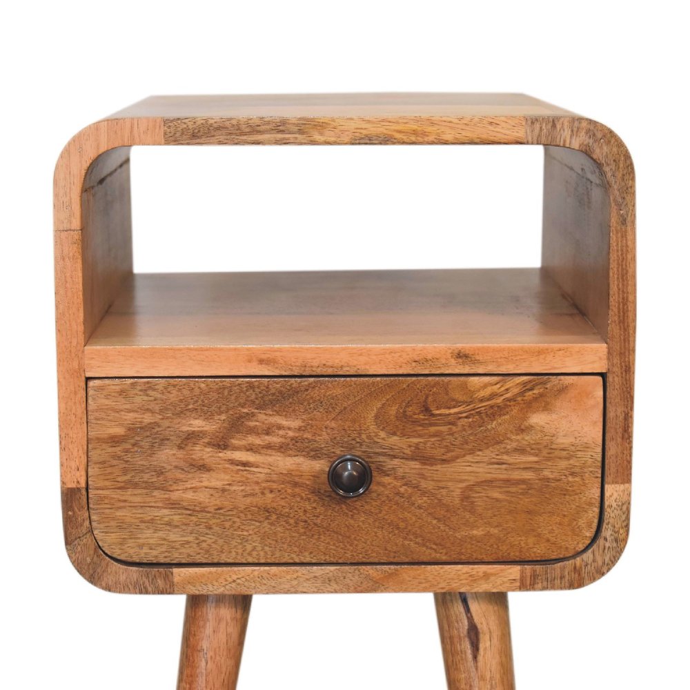 22" Oak Solid Wood Square One Drawer Nightstand HomeRoots