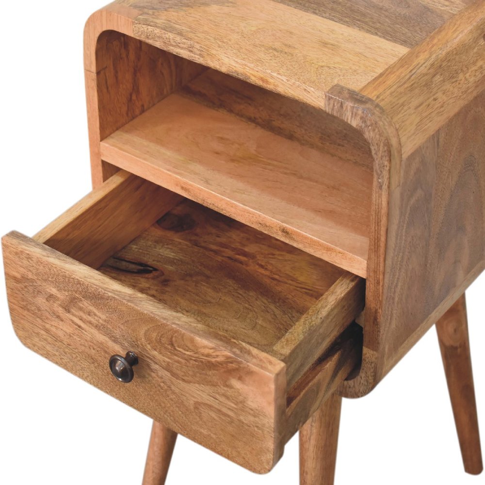 22" Oak Solid Wood Square One Drawer Nightstand HomeRoots