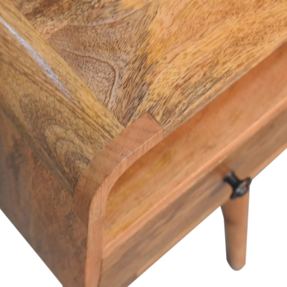 22" Oak Solid Wood Square One Drawer Nightstand HomeRoots