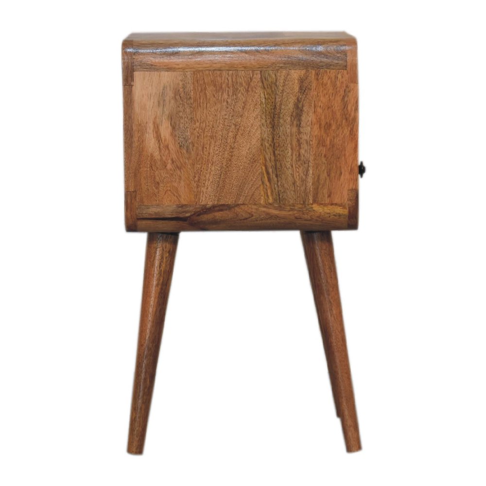 22" Oak Solid Wood Square One Drawer Nightstand HomeRoots