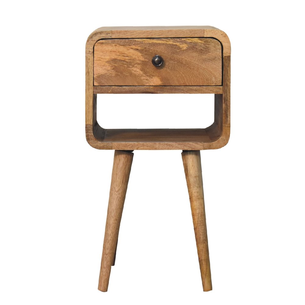 22" Oak Solid Wood Square One Drawer Nightstand HomeRoots