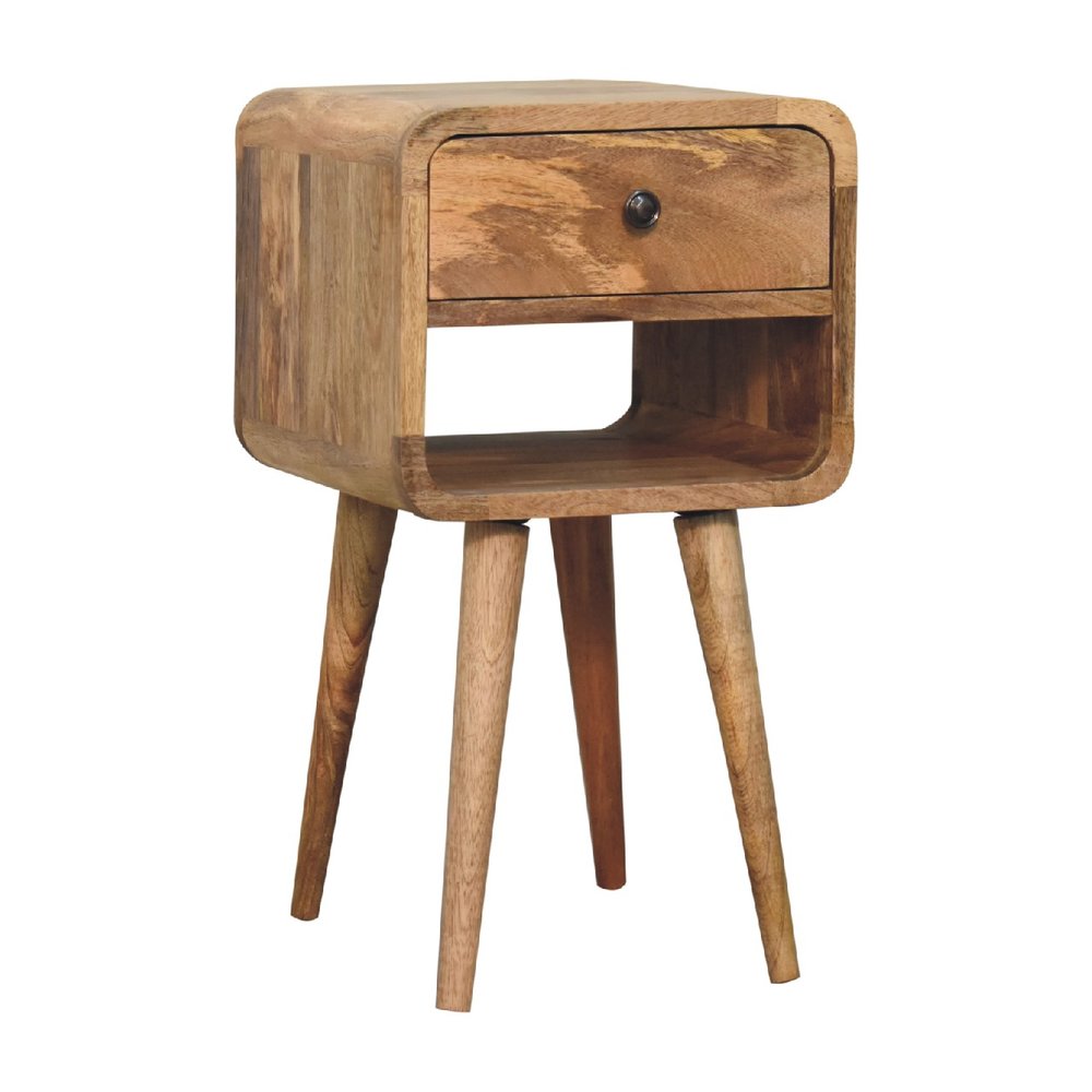 22" Oak Solid Wood Square One Drawer Nightstand HomeRoots