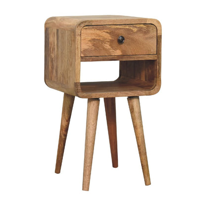 22" Oak Solid Wood Square One Drawer Nightstand HomeRoots