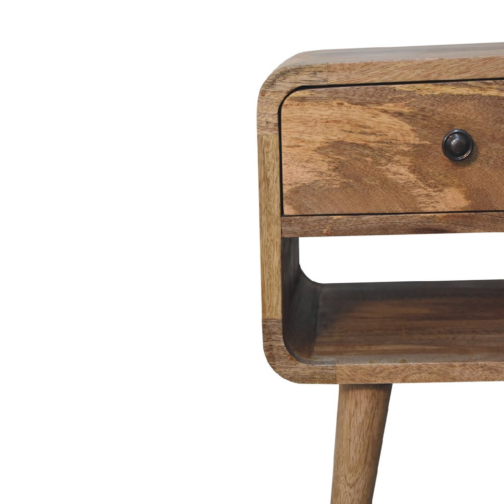 22" Oak Solid Wood Square One Drawer Nightstand HomeRoots