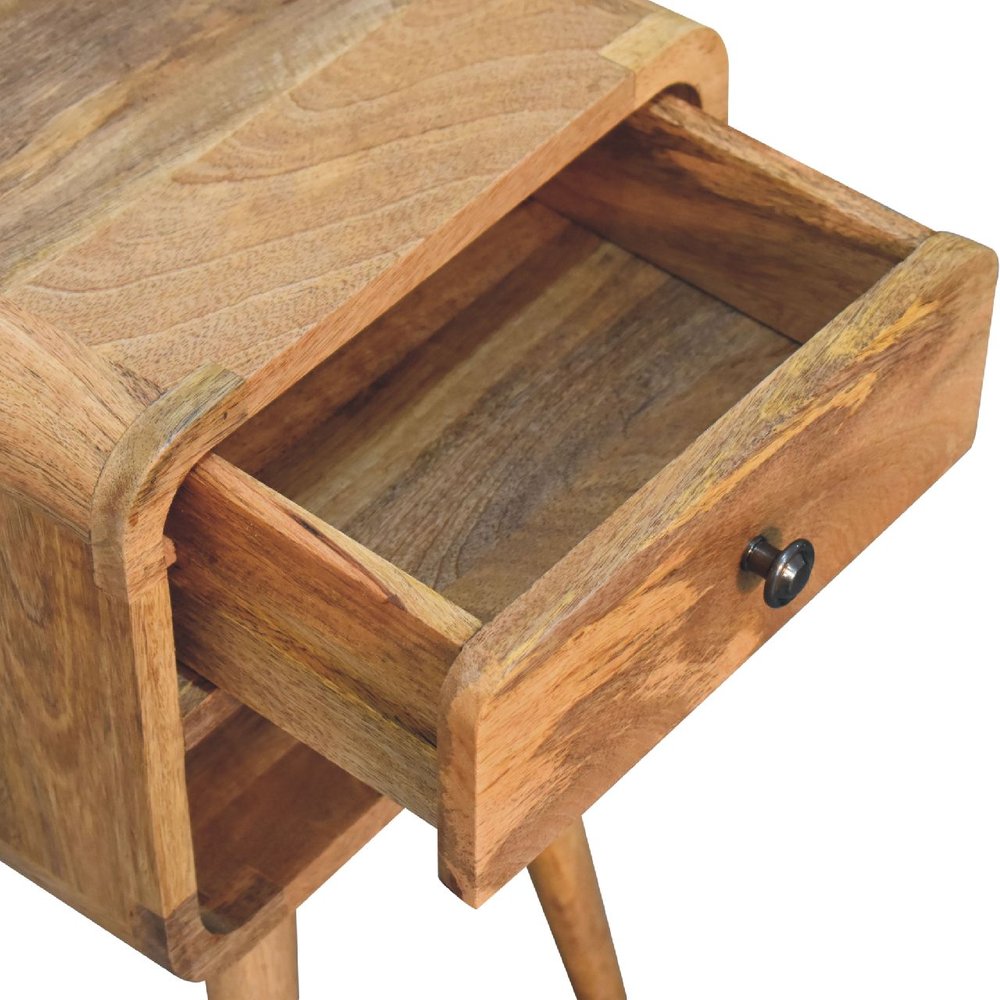 22" Oak Solid Wood Square One Drawer Nightstand — view 5