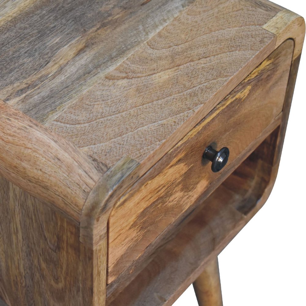22" Oak Solid Wood Square One Drawer Nightstand HomeRoots