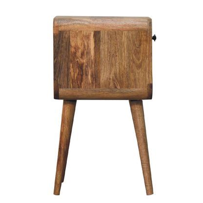 22" Oak Solid Wood Square One Drawer Nightstand HomeRoots