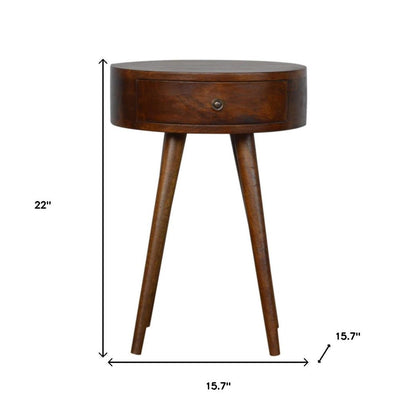 22" Chestnut Solid Wood One Drawer Nightstand