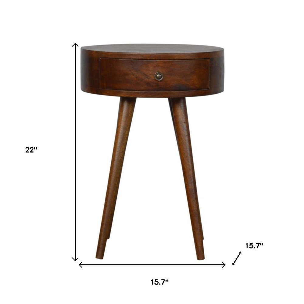 22" Chestnut Solid Wood One Drawer Nightstand HomeRoots