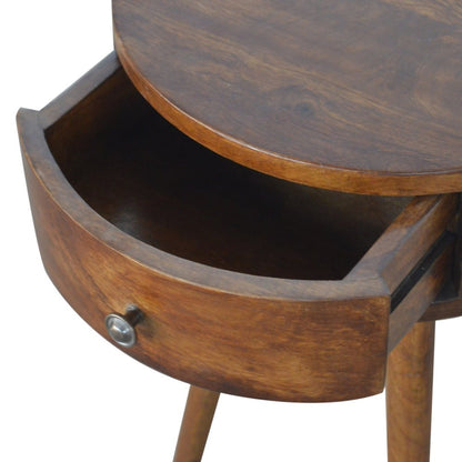 22" Chestnut Solid Wood One Drawer Nightstand HomeRoots