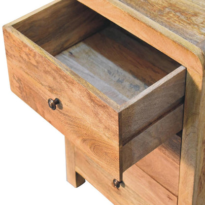 24" Oak Solid Wood Three Drawer Nightstand HomeRoots