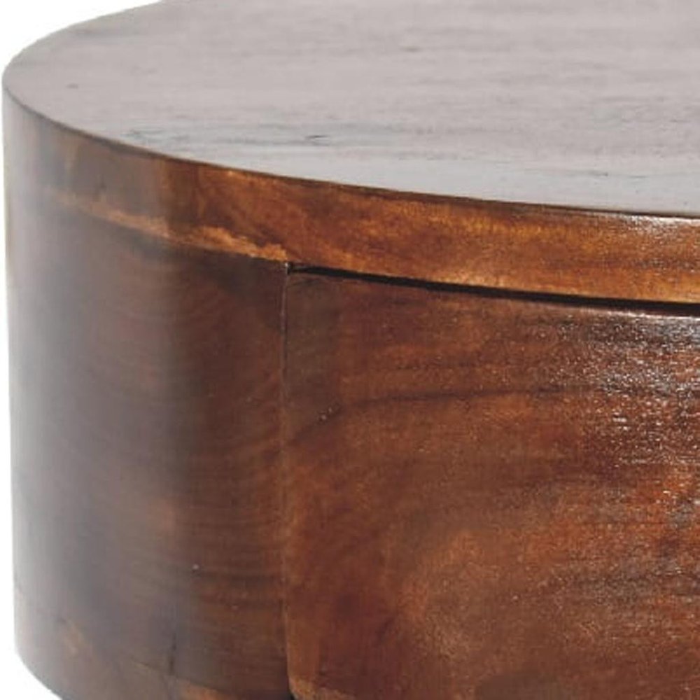 22" Brown Solid Wood One Drawer Floating Nightstand HomeRoots