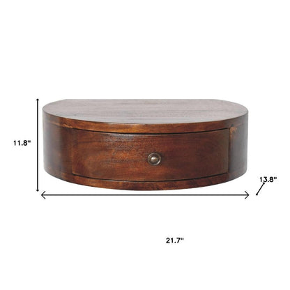 22" Brown Solid Wood One Drawer Floating Nightstand HomeRoots
