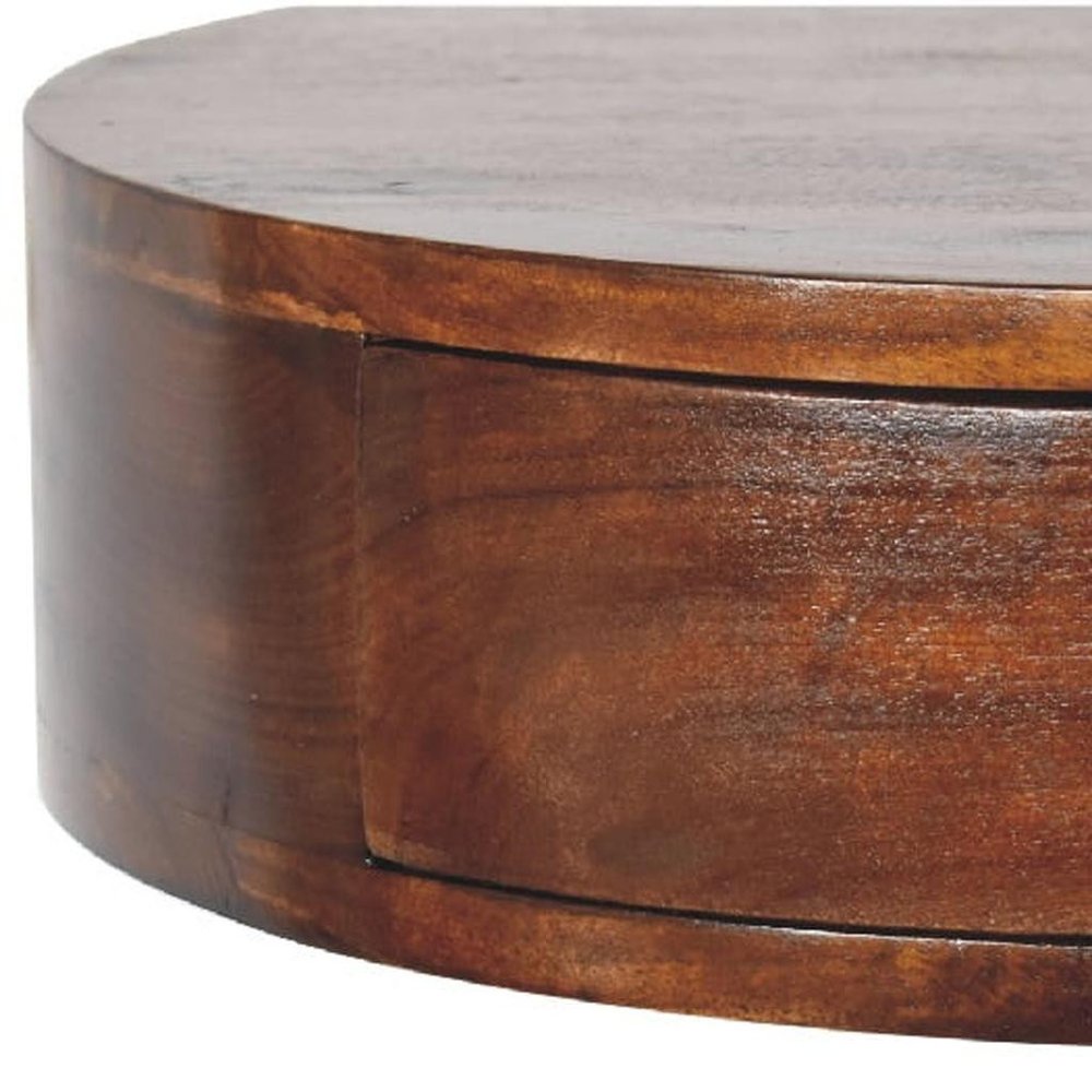 22" Brown Solid Wood One Drawer Floating Nightstand HomeRoots