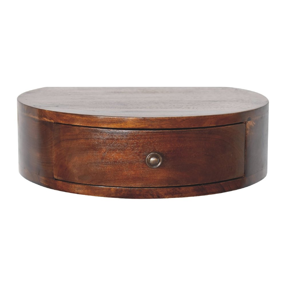 22" Brown Solid Wood One Drawer Floating Nightstand HomeRoots