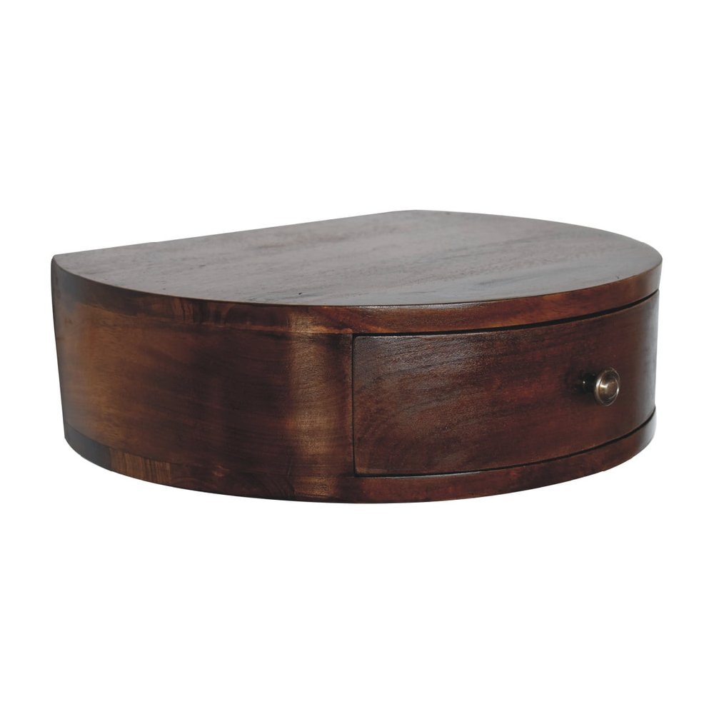 22" Brown Solid Wood One Drawer Floating Nightstand HomeRoots