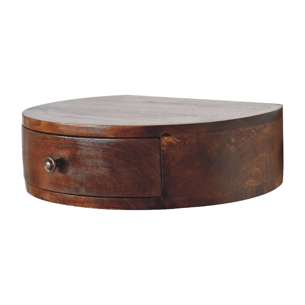 22" Brown Solid Wood One Drawer Floating Nightstand HomeRoots