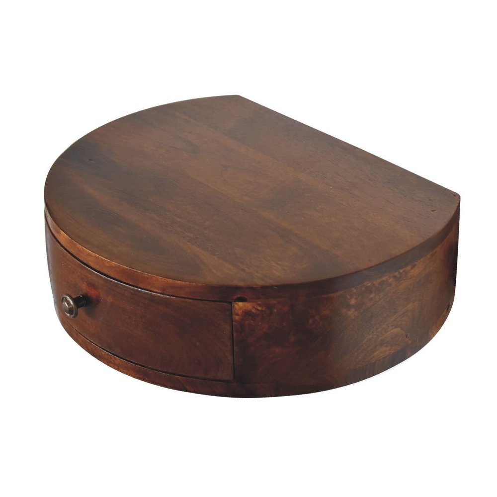 22" Brown Solid Wood One Drawer Floating Nightstand HomeRoots
