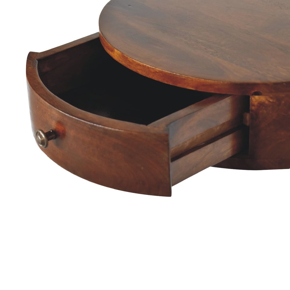22" Brown Solid Wood One Drawer Floating Nightstand HomeRoots