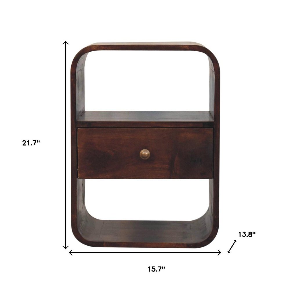 22" Chestnut Solid Wood One Drawer Nightstand HomeRoots