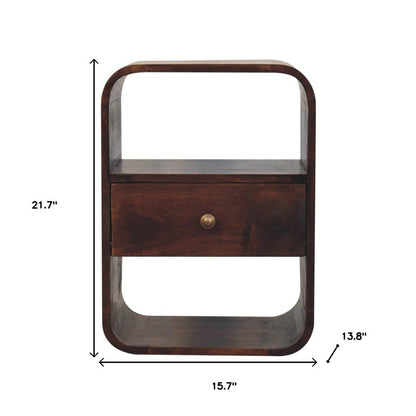 22" Chestnut Solid Wood One Drawer Nightstand HomeRoots