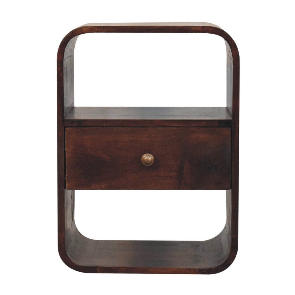 22" Chestnut Solid Wood One Drawer Nightstand HomeRoots