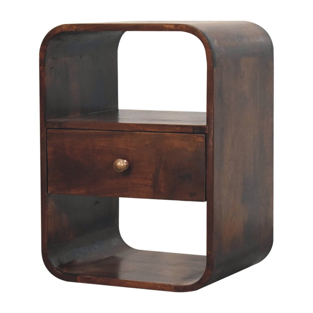 22" Chestnut Solid Wood One Drawer Nightstand HomeRoots