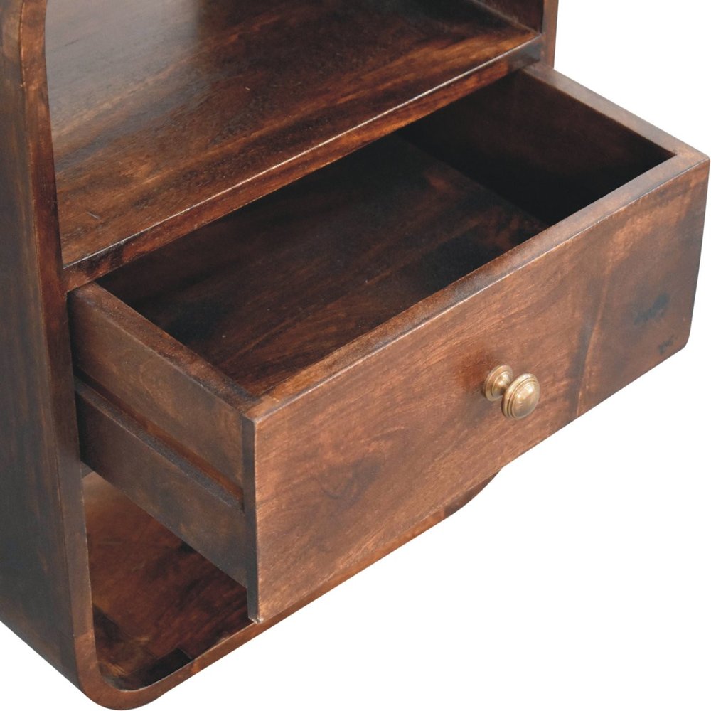 22" Chestnut Solid Wood One Drawer Nightstand HomeRoots