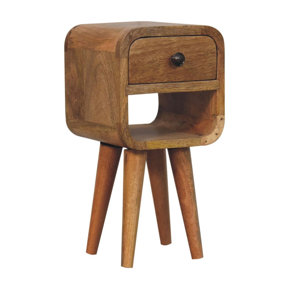 16" Oak Solid Wood Square One Drawer Nightstand HomeRoots