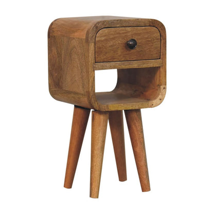16" Oak Solid Wood Square One Drawer Nightstand HomeRoots