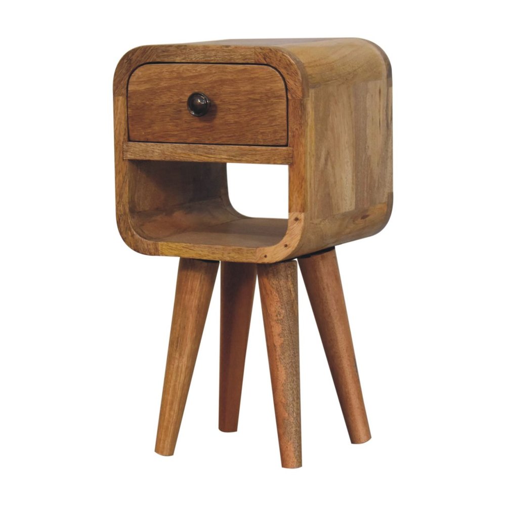 16" Oak Solid Wood Square One Drawer Nightstand HomeRoots