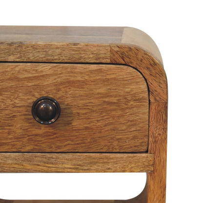 16" Oak Solid Wood Square One Drawer Nightstand HomeRoots