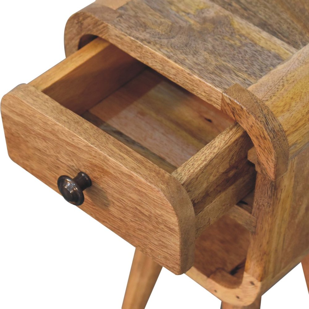 16" Oak Solid Wood Square One Drawer Nightstand HomeRoots