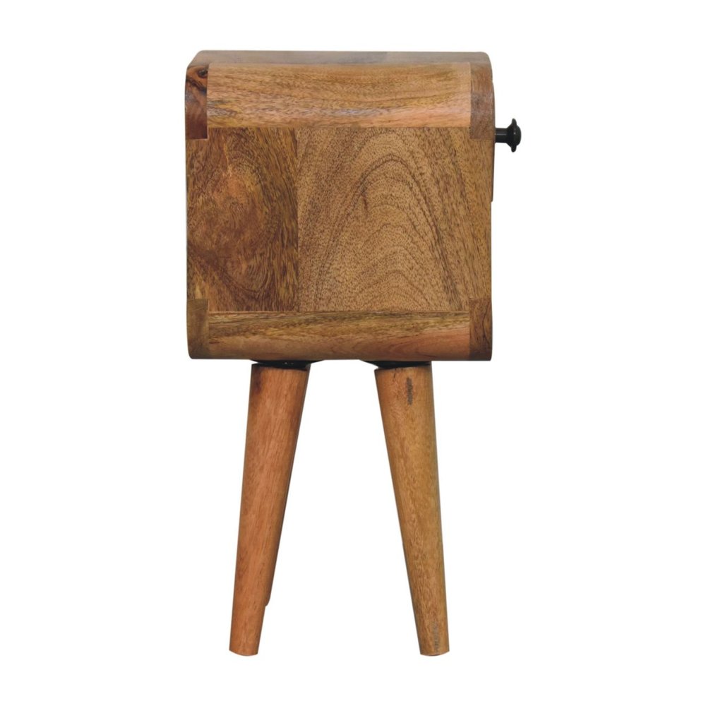 16" Oak Solid Wood Square One Drawer Nightstand HomeRoots