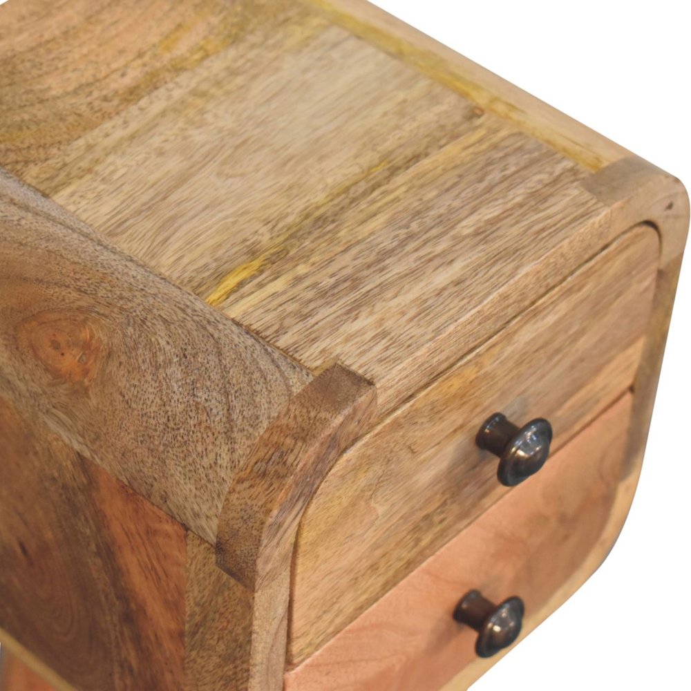 16" Oak Solid Wood Square Two Drawer Nightstand HomeRoots