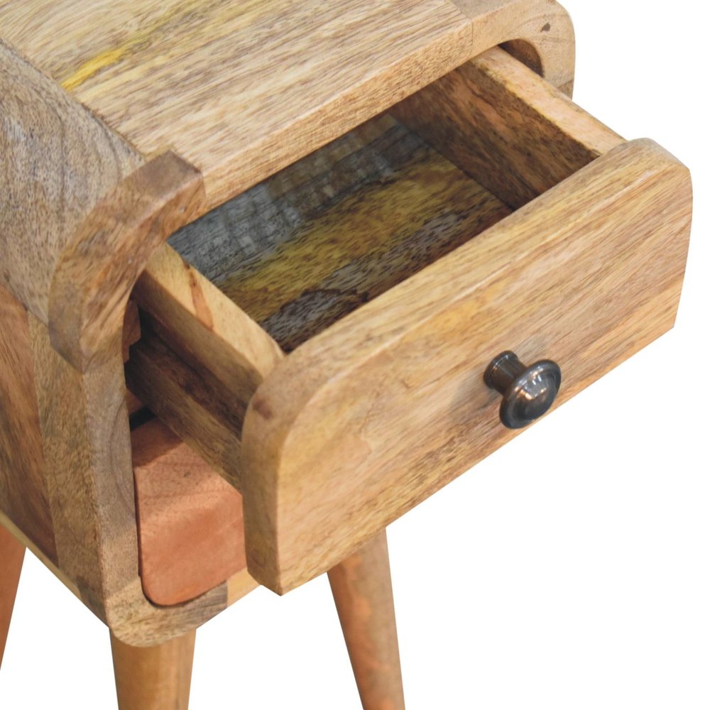 16" Oak Solid Wood Square Two Drawer Nightstand — view 6