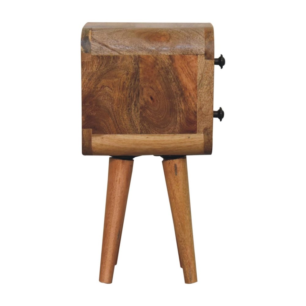16" Oak Solid Wood Square Two Drawer Nightstand HomeRoots