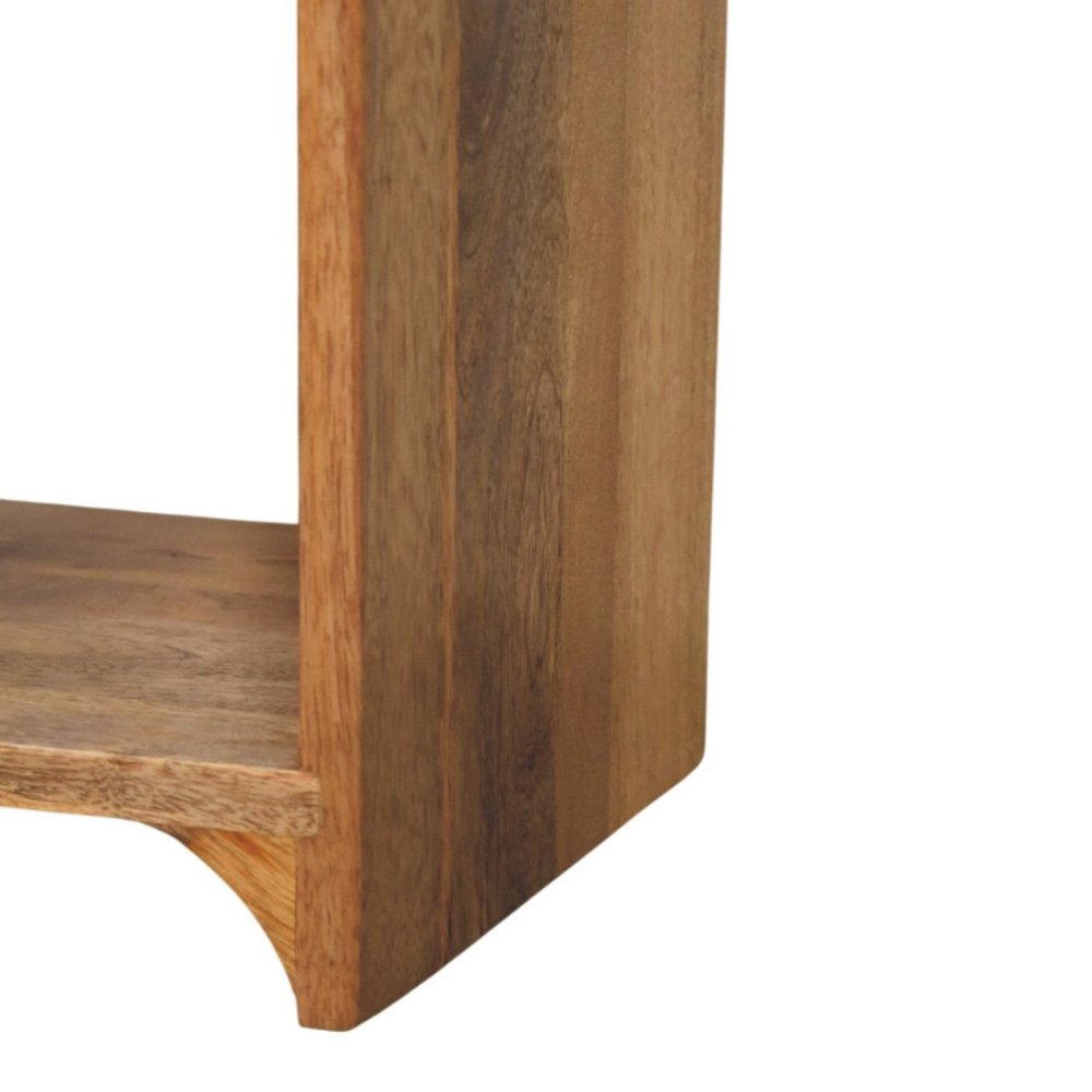 16" Oak Solid Wood One Drawer Scallop Edge Nightstand HomeRoots