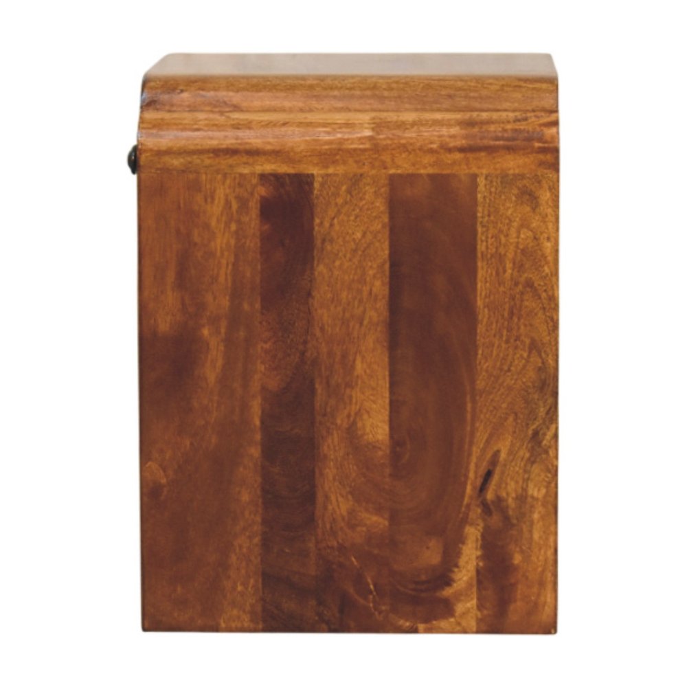 16" Chestnut Solid Wood One Drawer Scallop Edge Nightstand — view 8