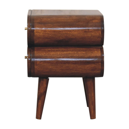 20" Chestnut Solid Wood Two Drawer Nightstand HomeRoots