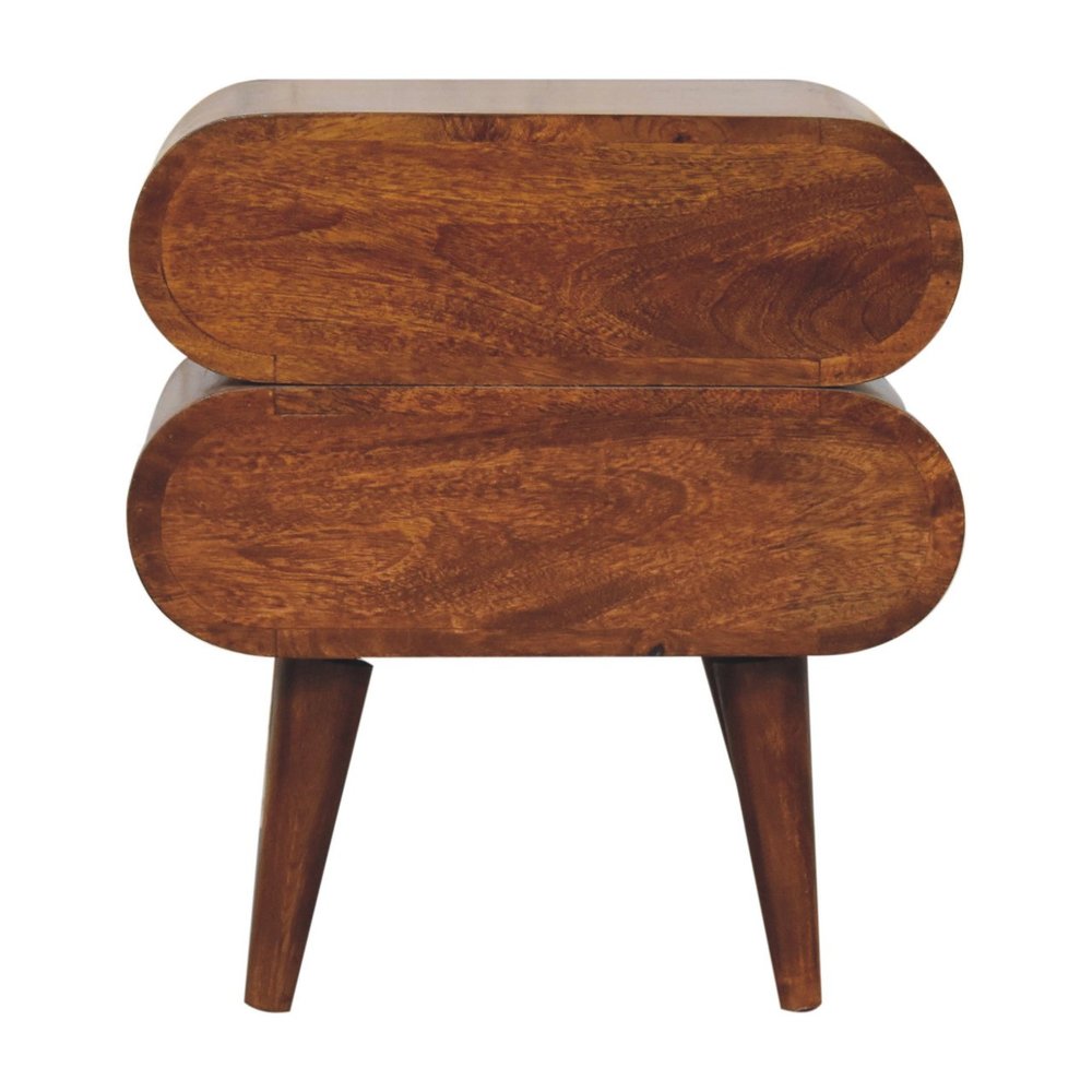 20" Chestnut Solid Wood Two Drawer Nightstand HomeRoots