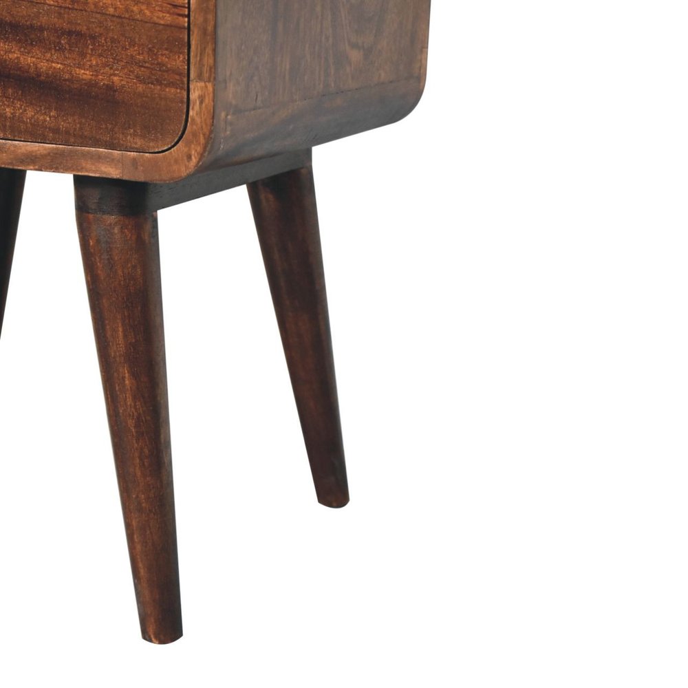22" Chestnut Solid Wood Two Drawer Nightstand HomeRoots