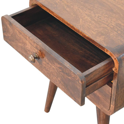 22" Chestnut Solid Wood Two Drawer Nightstand HomeRoots