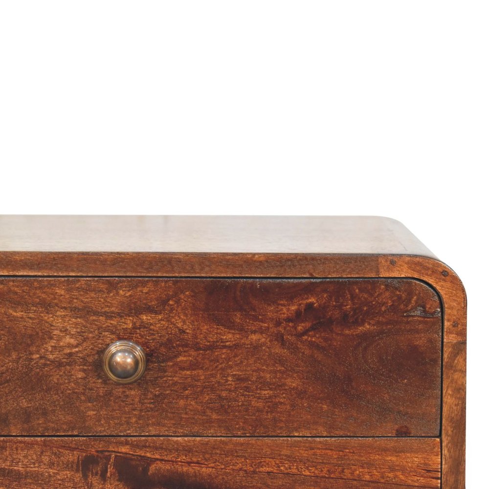 22" Chestnut Solid Wood Two Drawer Nightstand HomeRoots