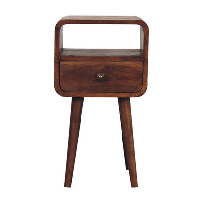 22" Brown Solid Wood Square One Drawer Nightstand HomeRoots