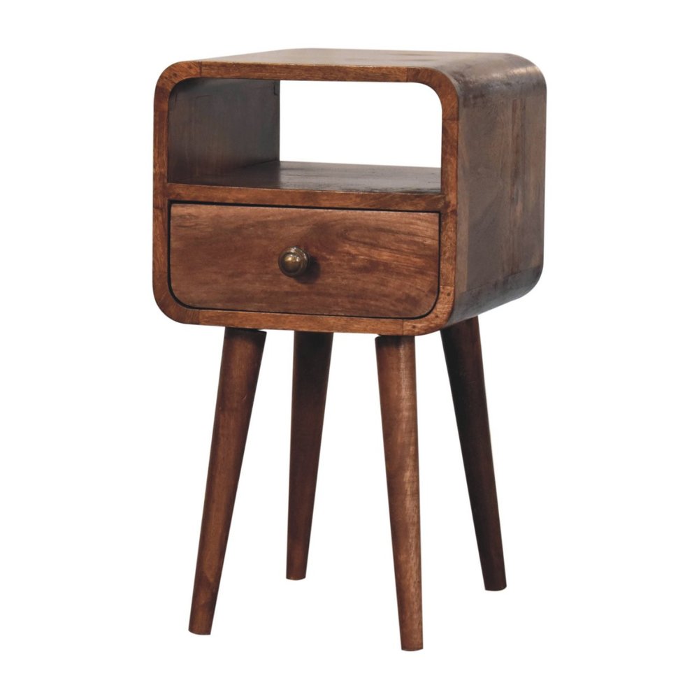 22" Brown Solid Wood Square One Drawer Nightstand HomeRoots
