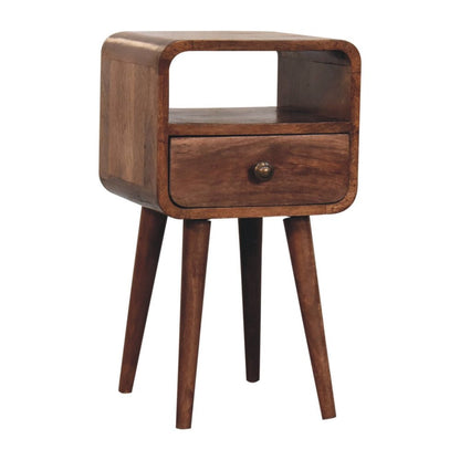 22" Brown Solid Wood Square One Drawer Nightstand HomeRoots