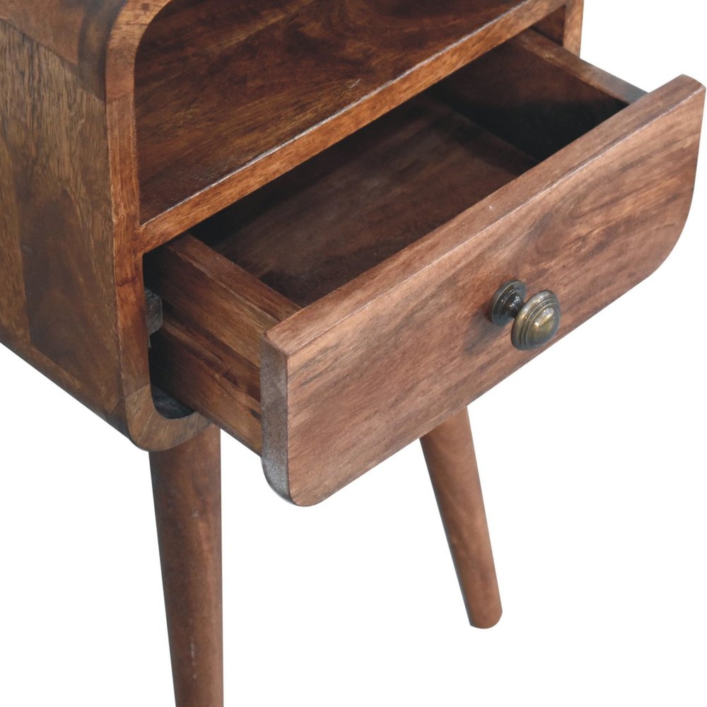 22" Brown Solid Wood Square One Drawer Nightstand HomeRoots