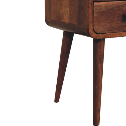 22" Brown Solid Wood Square One Drawer Nightstand HomeRoots